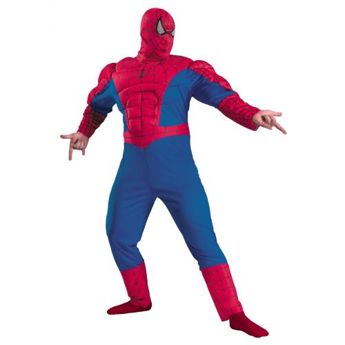  Morris Costumes Spiderman Classic Muscle Chest Halloween Adult Costume - One Size