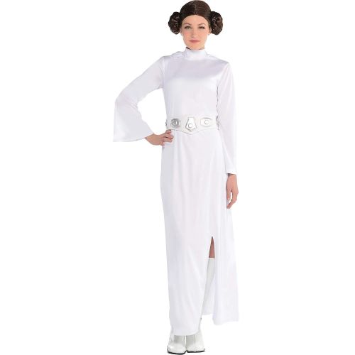  Costumes USA Star Wars Princess Leia Costume for Adults, Size Medium, Includes a Dress, a Wig, a Belt, and a Hood