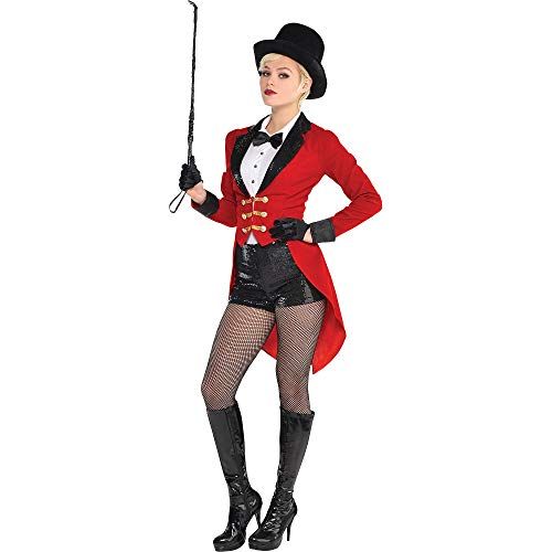  할로윈 용품Costumes USA Amscan Circus Ringmaster Costume for Adults, Includes a Bodysuit, and a Red Jacket