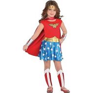 Costumes USA Wonder Woman Halloween Costume for Girls Size 3-4T, Includes Dress, Cape, Headband, Gauntlets and More
