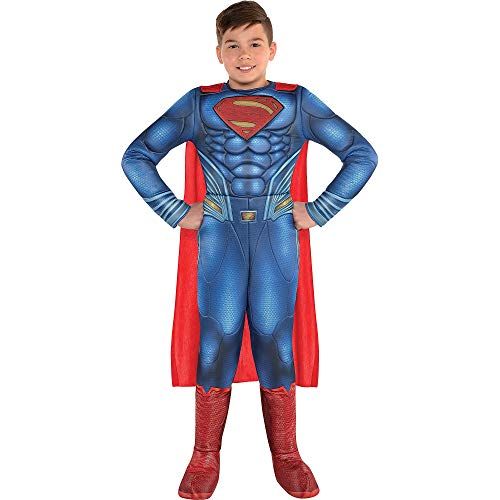  할로윈 용품Costumes USA Justice League Part 1 Superman Muscle Costume for Boys, Includes a Padded Jumpsuit and a Cape