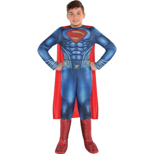  할로윈 용품Costumes USA Justice League Part 1 Superman Muscle Costume for Boys, Includes a Padded Jumpsuit and a Cape