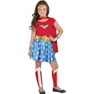 Costumes USA Wonder Woman Costume for Girls, Includes a Dress, a Headband, Leg Warmers, a Cape, and More