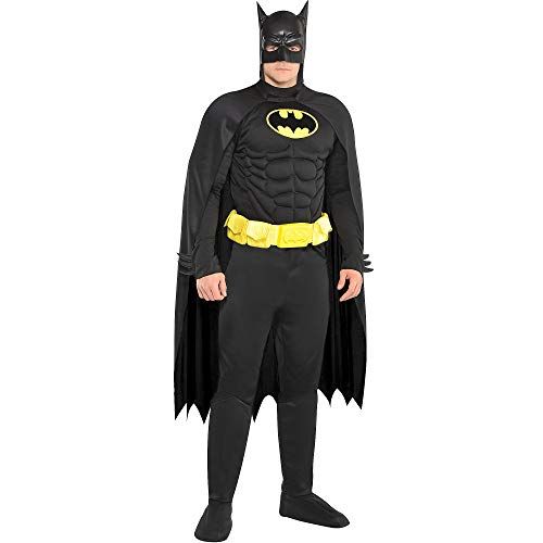  할로윈 용품Costumes USA Batman Halloween Costume for Men, Standard Size, Includes Jumpsuit, Mask, Cape and More