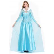 Costumestore Elsa Costume Adult Ice Queen Frozen Dress for Women Elsa Inspired Dress Elsa Princess Dress with Cloak, Blue