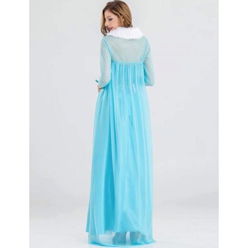  Costumestore Elsa Costume Adult Ice Queen Frozen Dress for Women Elsa Inspired Dress Elsa Princess Dress with Cloak, Blue