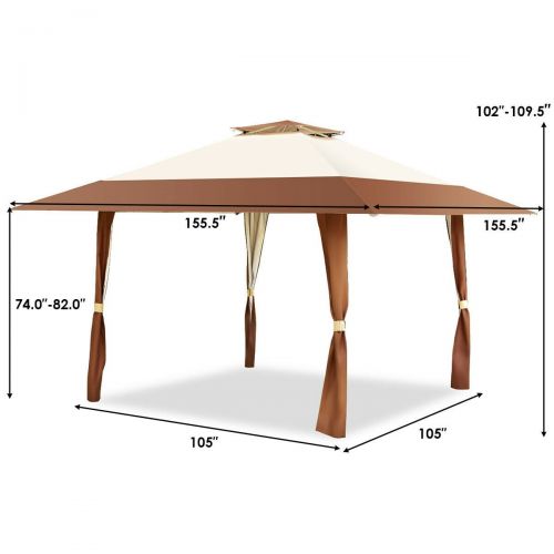 코스트웨이 [해상운송]Costway 13x13 Folding Gazebo Canopy Shelter Awning Tent Patio Garden Outdoor Companion