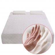 Costway Queen Size 10 Memory Foam Mattress Pad Bed Topper 2 FREE Pillows