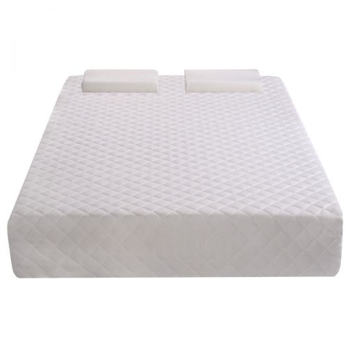 코스트웨이 Costway Queen Size 10 Memory Foam Mattress Pad Bed Topper 2 FREE Pillows