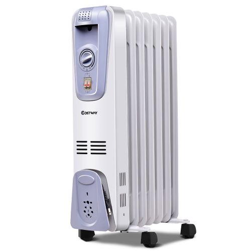 코스트웨이 Costway 1500W Electric Oil Filled Radiator Space Heater 7-Fin Thermostat Room Radiant