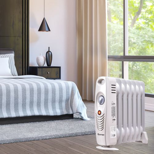 코스트웨이 Costway 700W Portable Mini Electric Oil Filled Radiator Heater Safe Room ComforTemp