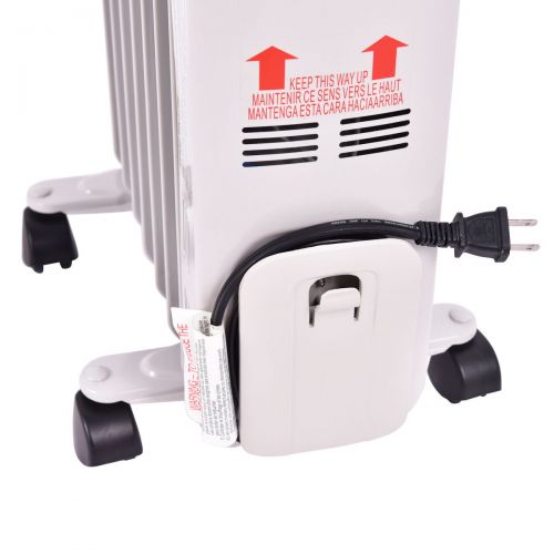 코스트웨이 Costway 1500W Electric Oil Filled Radiator Space Heater 5-Fin Thermostat Room Radiant