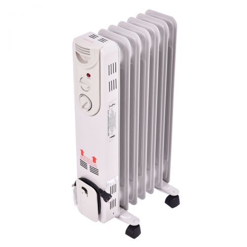 코스트웨이 Costway 1500W Electric Oil Filled Radiator Space Heater 5-Fin Thermostat Room Radiant