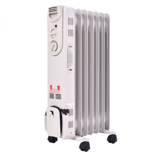 코스트웨이 Costway 1500W Electric Oil Filled Radiator Space Heater 5-Fin Thermostat Room Radiant