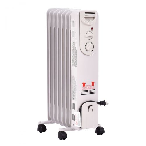 코스트웨이 Costway 1500W Electric Oil Filled Radiator Space Heater 5-Fin Thermostat Room Radiant