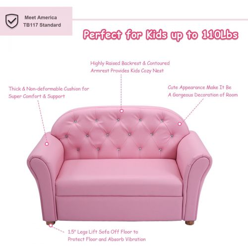 코스트웨이 Costway Kids Sofa Princess Armrest Chair Lounge Couch Children Toddler Gift