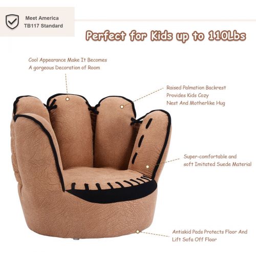 코스트웨이 Costway Kids Sofa Five Finger Armrest Chair Couch Children Living Room Toddler Gift