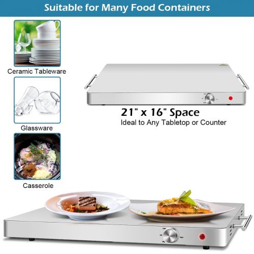 코스트웨이 Costway Electric Warming Tray Food Dish Warmer Stainless Steel Hot Plate Buffet Tabletop