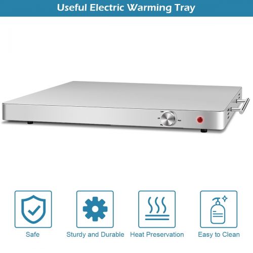 코스트웨이 Costway Electric Warming Tray Food Dish Warmer Stainless Steel Hot Plate Buffet Tabletop