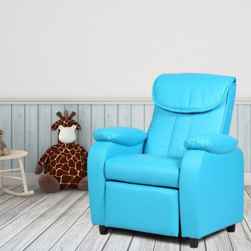 코스트웨이 Costway Kid Recliner Sofa Armrest Chair Couch Children Living Room Furniture Home Blue