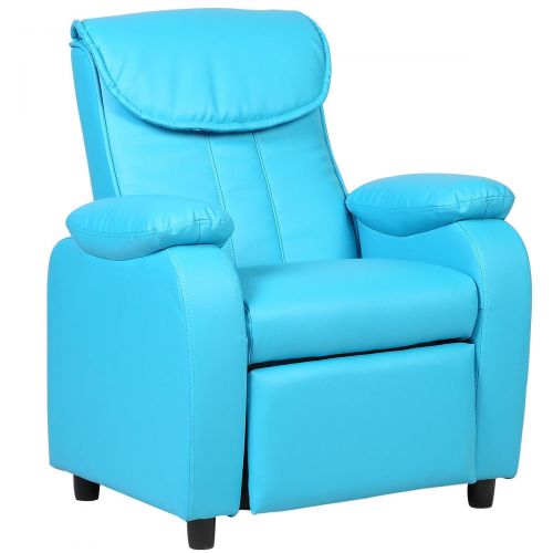 코스트웨이 Costway Kid Recliner Sofa Armrest Chair Couch Children Living Room Furniture Home Blue