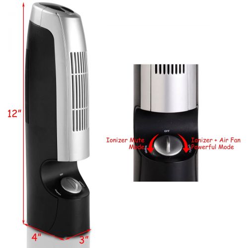 코스트웨이 Costway 2 PCS Mini Ionic Whisper Home Air Purifier & Ionizer Pro Filter 2 Speed
