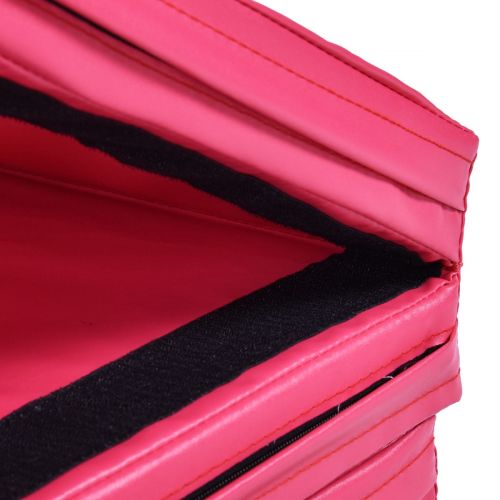 코스트웨이 Costway 4x10x2Gymnastics Mat Folding Panel Thick Gym Fitness Exercise PinkBlack