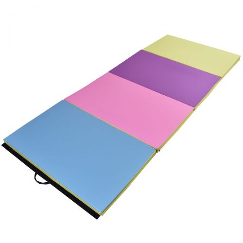 코스트웨이 Costway 4x10x2 Gymnastics Mat Folding PU Panel Gym Fitness Exercise Multi-Colors