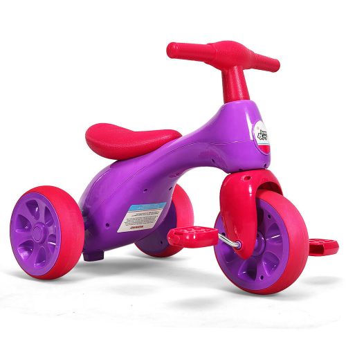 코스트웨이 Costway 2 in 1 Toddler Tricycle Balance Bike Scooter Kids Riding Toys w Sound & Storage