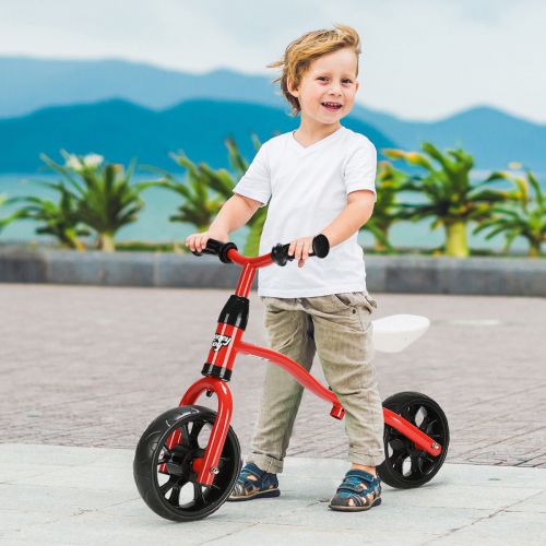 코스트웨이 Costway Adjustable Children Kids Balance Bike Pre-bicycle No-Pedal Learn to Ride Red