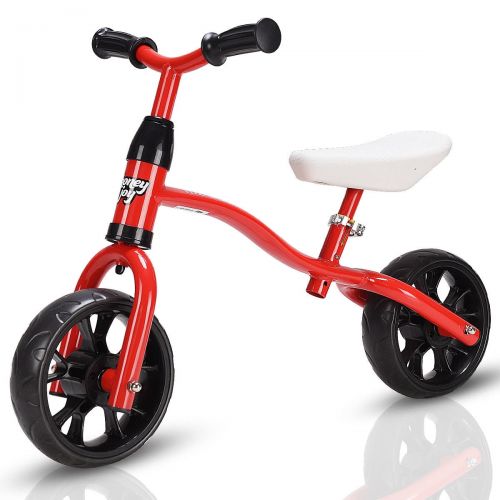 코스트웨이 Costway Adjustable Children Kids Balance Bike Pre-bicycle No-Pedal Learn to Ride Red