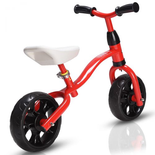 코스트웨이 Costway Adjustable Children Kids Balance Bike Pre-bicycle No-Pedal Learn to Ride Red