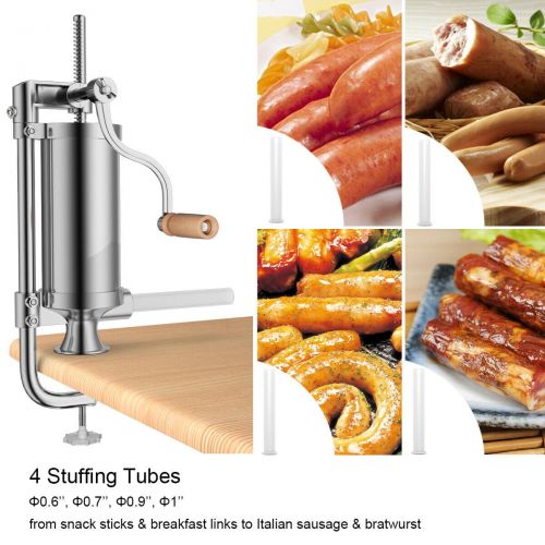 코스트웨이 Costway Stainless Steel Vertical Sausage Stuffer 3L Maker Meat Filler Commercial