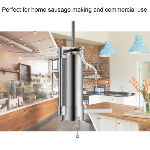 코스트웨이 Costway 6L 10LB Sausage Stuffer Maker Meat Filler Stainless Steel Commercial Restaurant