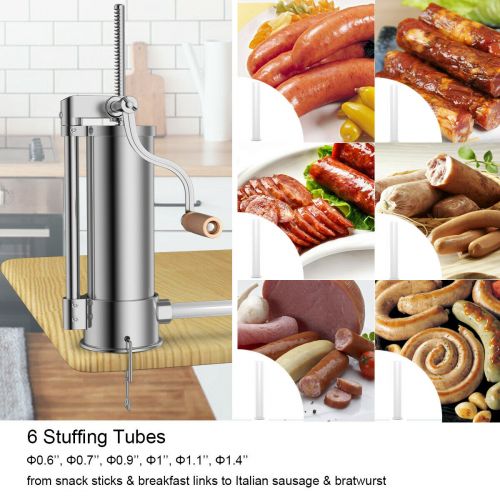 코스트웨이 Costway 6L 10LB Sausage Stuffer Maker Meat Filler Stainless Steel Commercial Restaurant