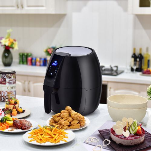 코스트웨이 Costway 1500W Electric Air Fryer 4.8 Quart Touch LCD Screen Timer Temperature Control