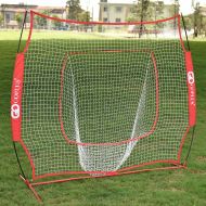 Costway 7x7 Baseball & Softball Practice Hitting Batting Training Net with Bow Frame, Red Bag