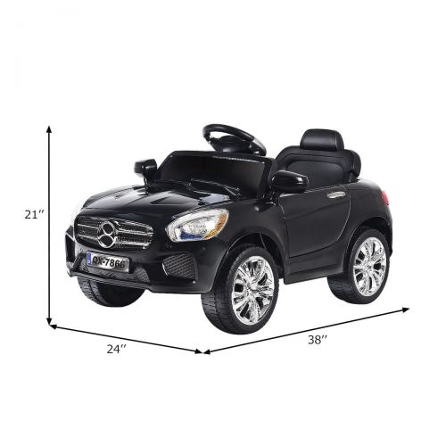 코스트웨이 Costway 6V Kids Ride On Car RC Remote Control Battery Powered w LED Lights MP3 RedBlack