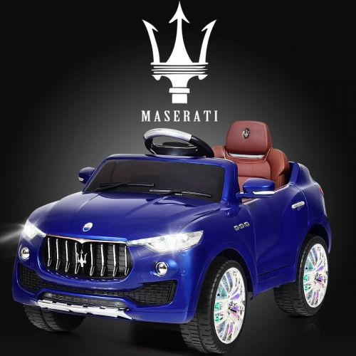 코스트웨이 Costway 6V Licensed Maserati Kids Ride On Car RC Remote Control Opening Doors MP3 Swing White