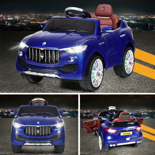 코스트웨이 Costway 6V Licensed Maserati Kids Ride On Car RC Remote Control Opening Doors MP3 Swing White