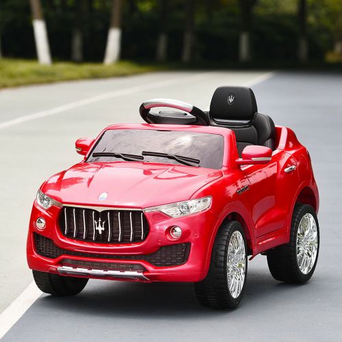 코스트웨이 Costway 6V Licensed Maserati Kids Ride On Car RC Remote Control Opening Doors MP3 Swing Red