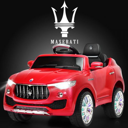 코스트웨이 Costway 6V Licensed Maserati Kids Ride On Car RC Remote Control Opening Doors MP3 Swing Red