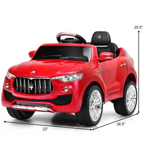 코스트웨이 Costway 6V Licensed Maserati Kids Ride On Car RC Remote Control Opening Doors MP3 Swing Red