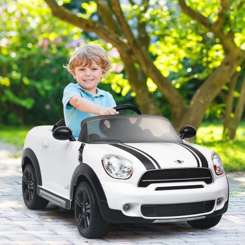 코스트웨이 Costway 12V Electric Mini Countryman Licensed Kids Ride On Car Remote Controller White