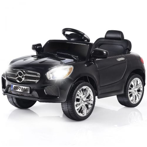 코스트웨이 Costway Goplus 6V Kids Ride On Car RC Remote Control Battery Powered w LED Lights MP3 Black