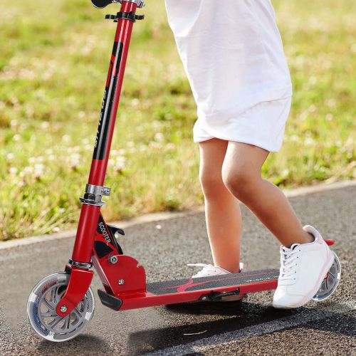 코스트웨이 Costway Goplus Folding Aluminum 2 Wheel Kids Kick Scooter Adjustable Height LED Light Up