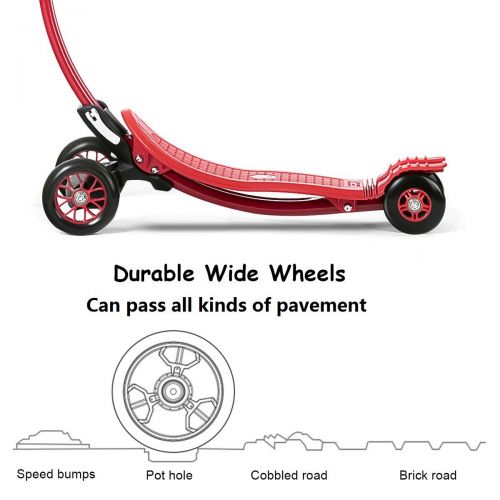코스트웨이 Costway Goplus Aluminum Portable Foldable Kick U Shape Scooter for Children Kids Wheels Outdoor