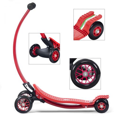 코스트웨이 Costway Goplus Aluminum Portable Foldable Kick U Shape Scooter for Children Kids Wheels Outdoor