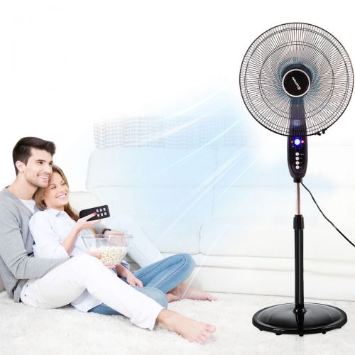 코스트웨이 Costway 16 Adjustable Oscillating Pedestal Fan Remote Control