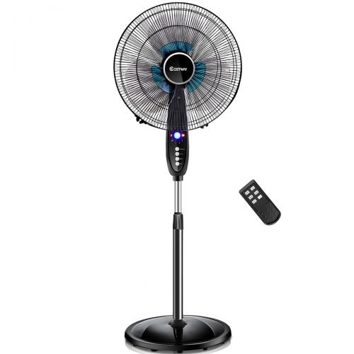 코스트웨이 Costway 16 Adjustable Oscillating Pedestal Fan Remote Control